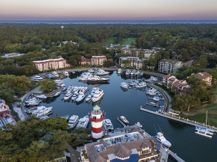 Ariel image of harbour town 