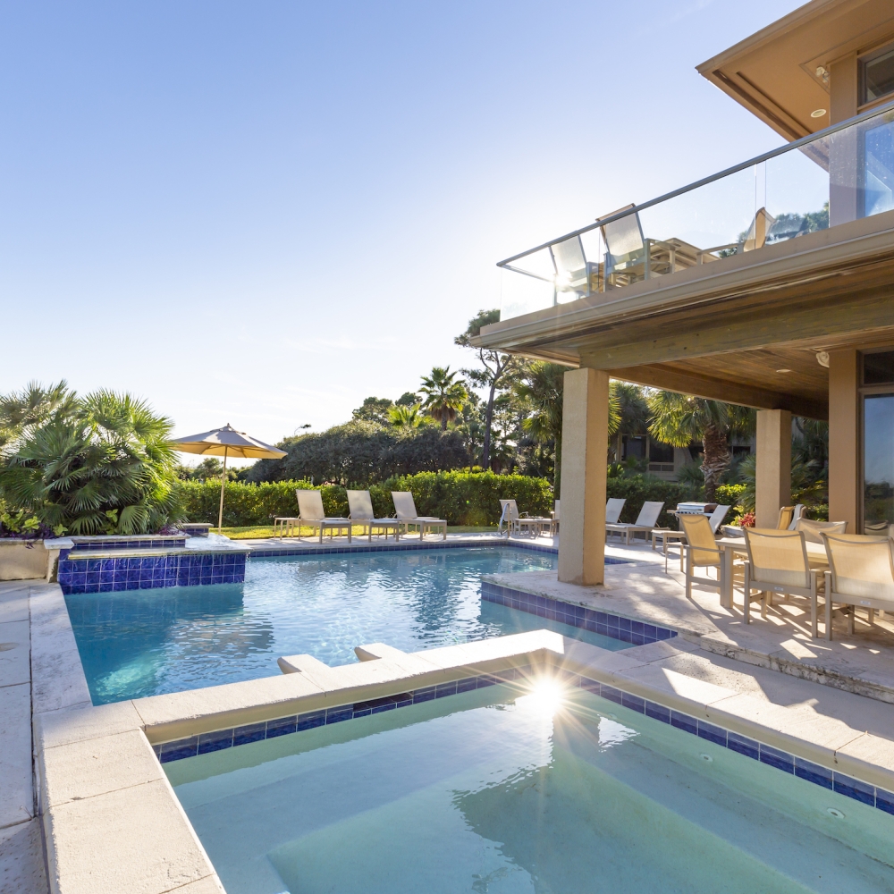 Exterior of a Sea Pines Villa with Pool 