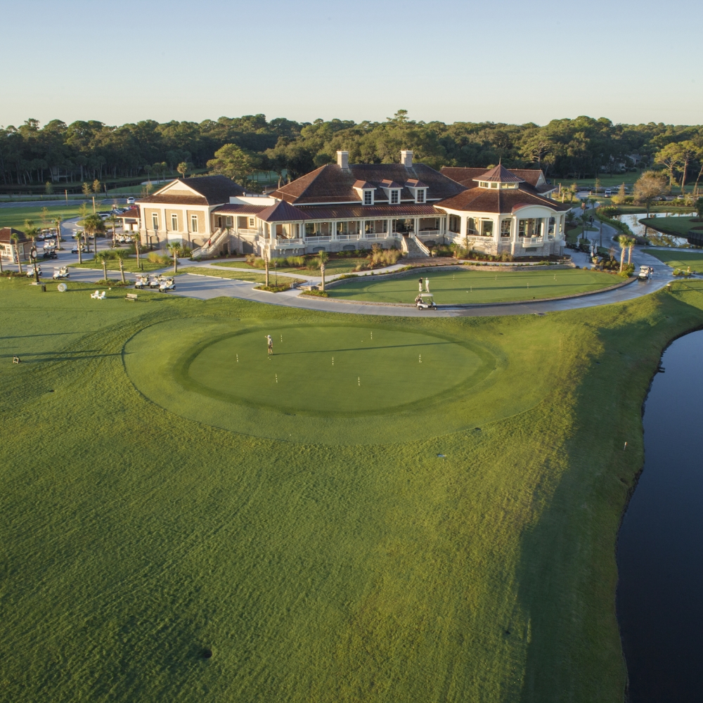 Ariel photograph of the plantation golf club 