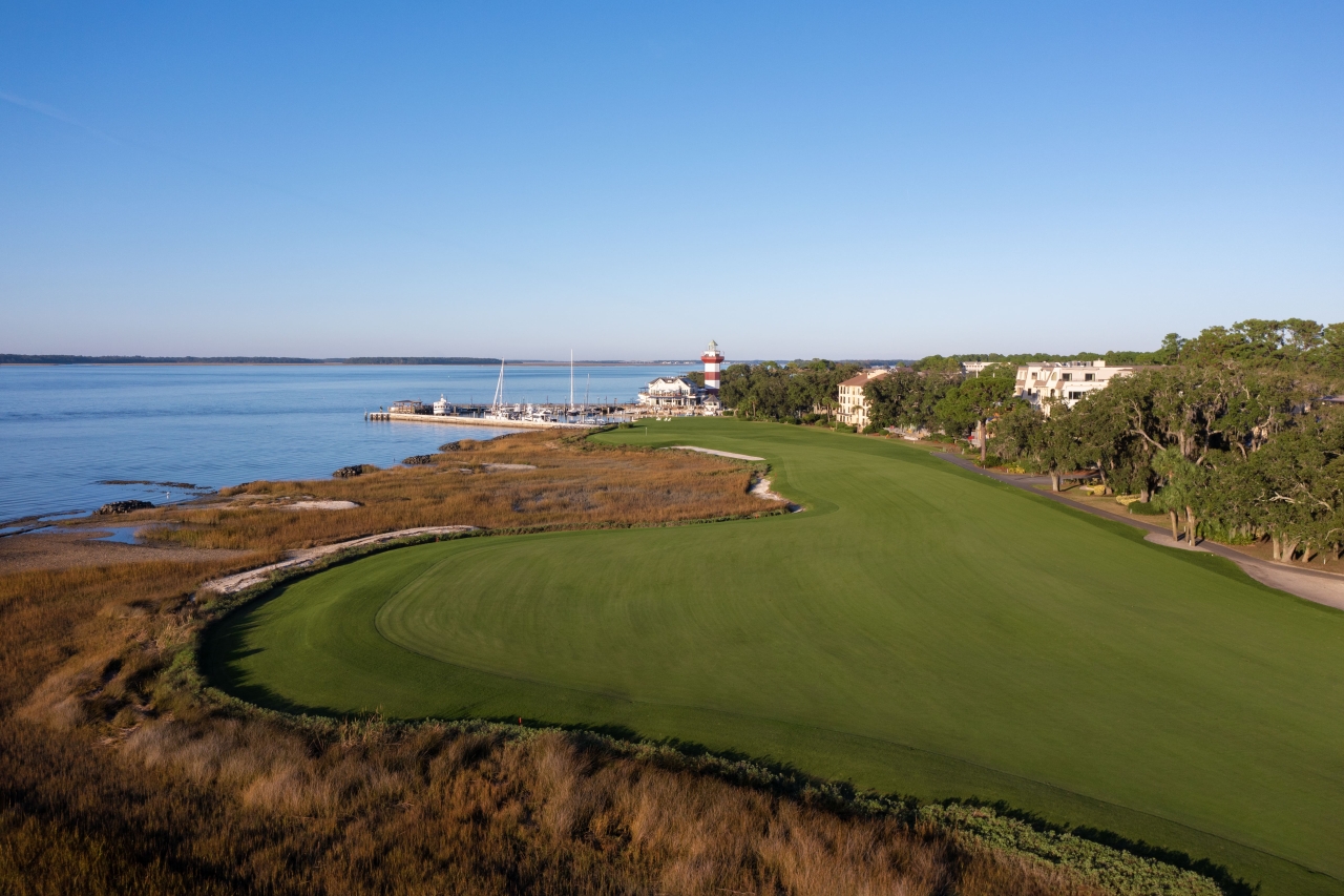 aerial view of harbour town golf links